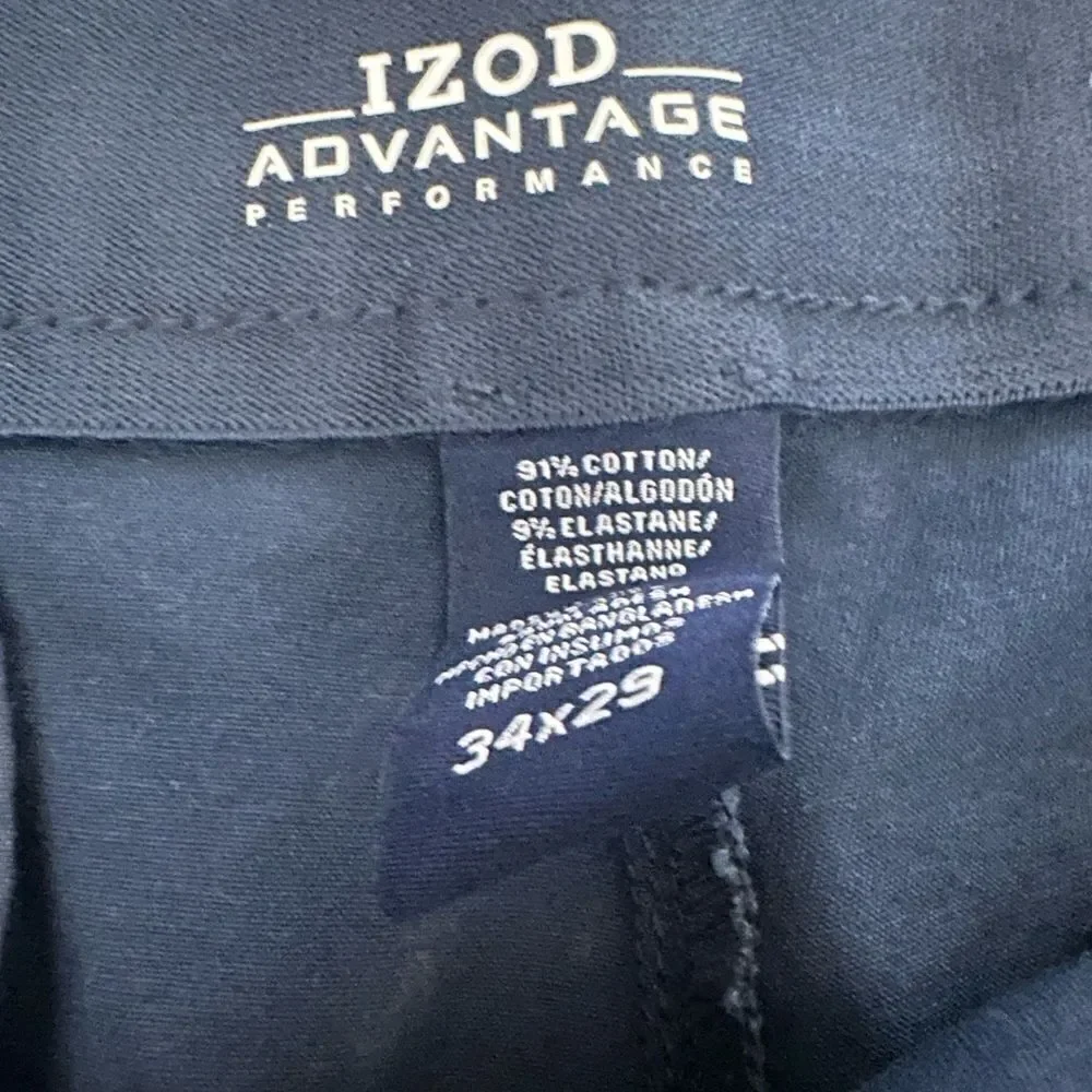 NWT - Izod Men’s Navy Blue Straight Fit Flex Waist - Size 34” waist